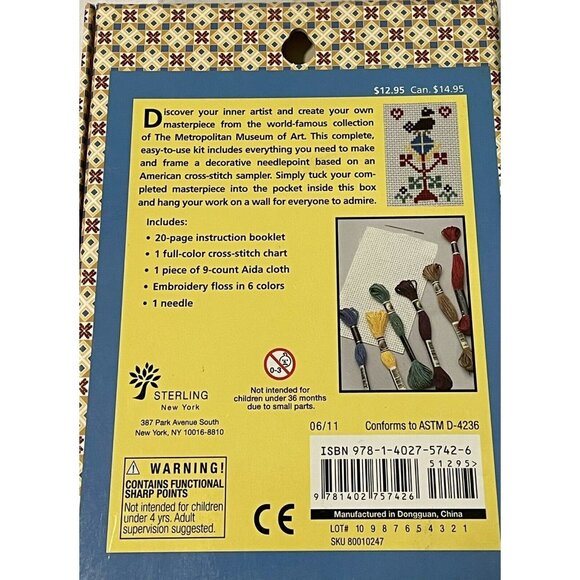 Cross Stitch Kit My Masterpiece American Needlework Sampler Metropolitan Museum - Picture 3 of 9